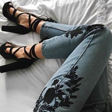 CUTE flowers denim